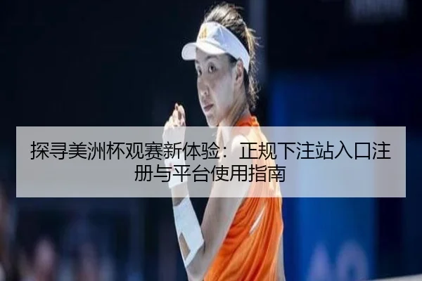 探寻美洲杯观赛新体验：正规下注站入口注册与平台使用指南